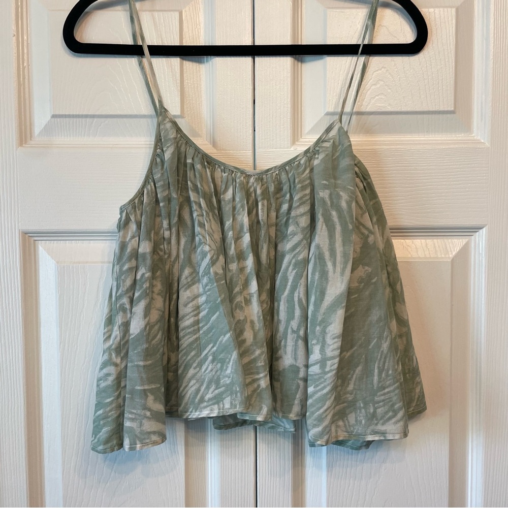Joie Sage Green Patterned Flowy Camisole Size M